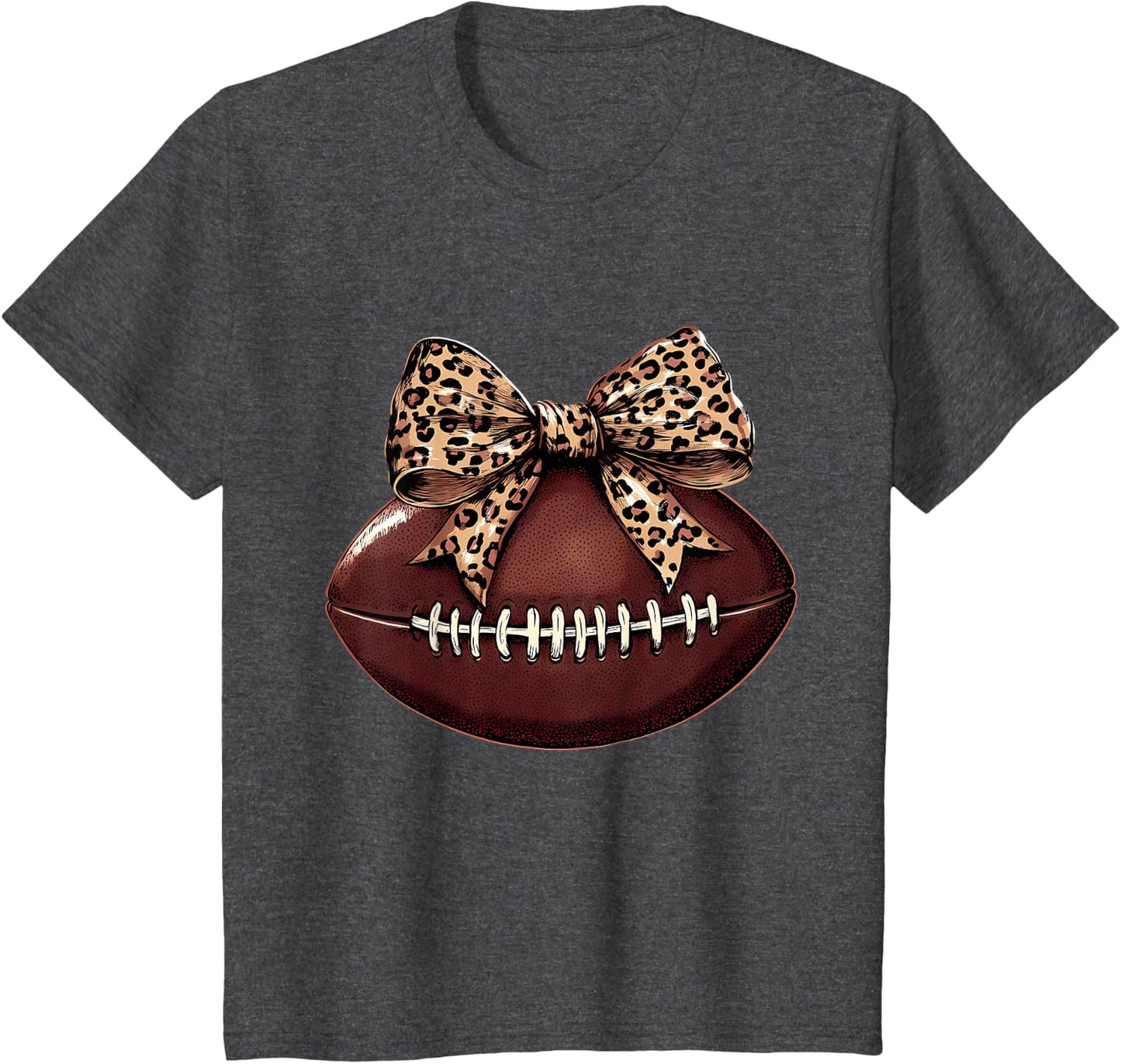 Football Coquette Bow Football Bow Cute Football Mom T-Shirt