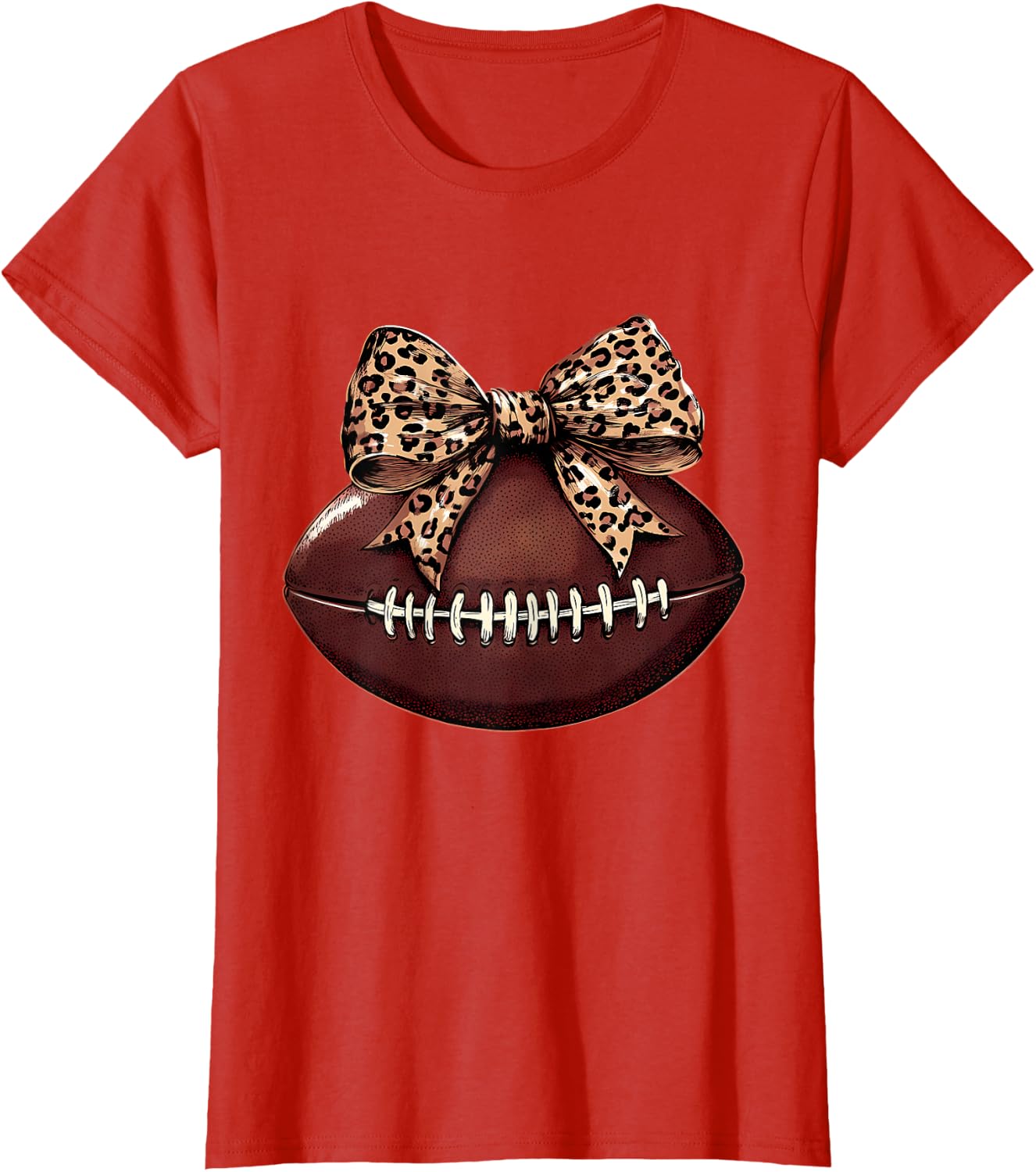 Football Coquette Bow Football Bow Cute Football Mom T-Shirt