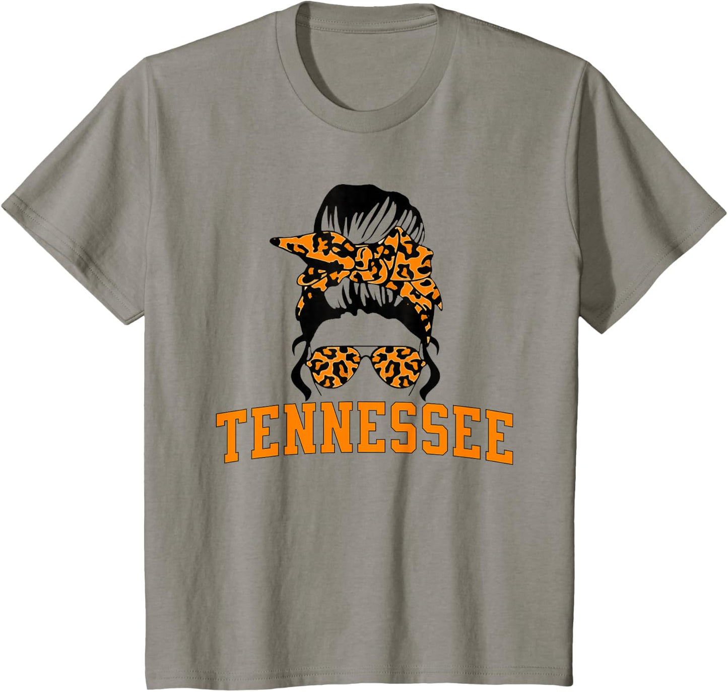 Tennessee State Women's Kids TN Orange Fan Messy Bun Hair T-Shirt