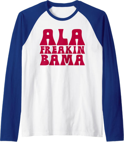 Ala Freakin' Bama - Awesome Alabama Pun Gifts Raglan Baseball Tee