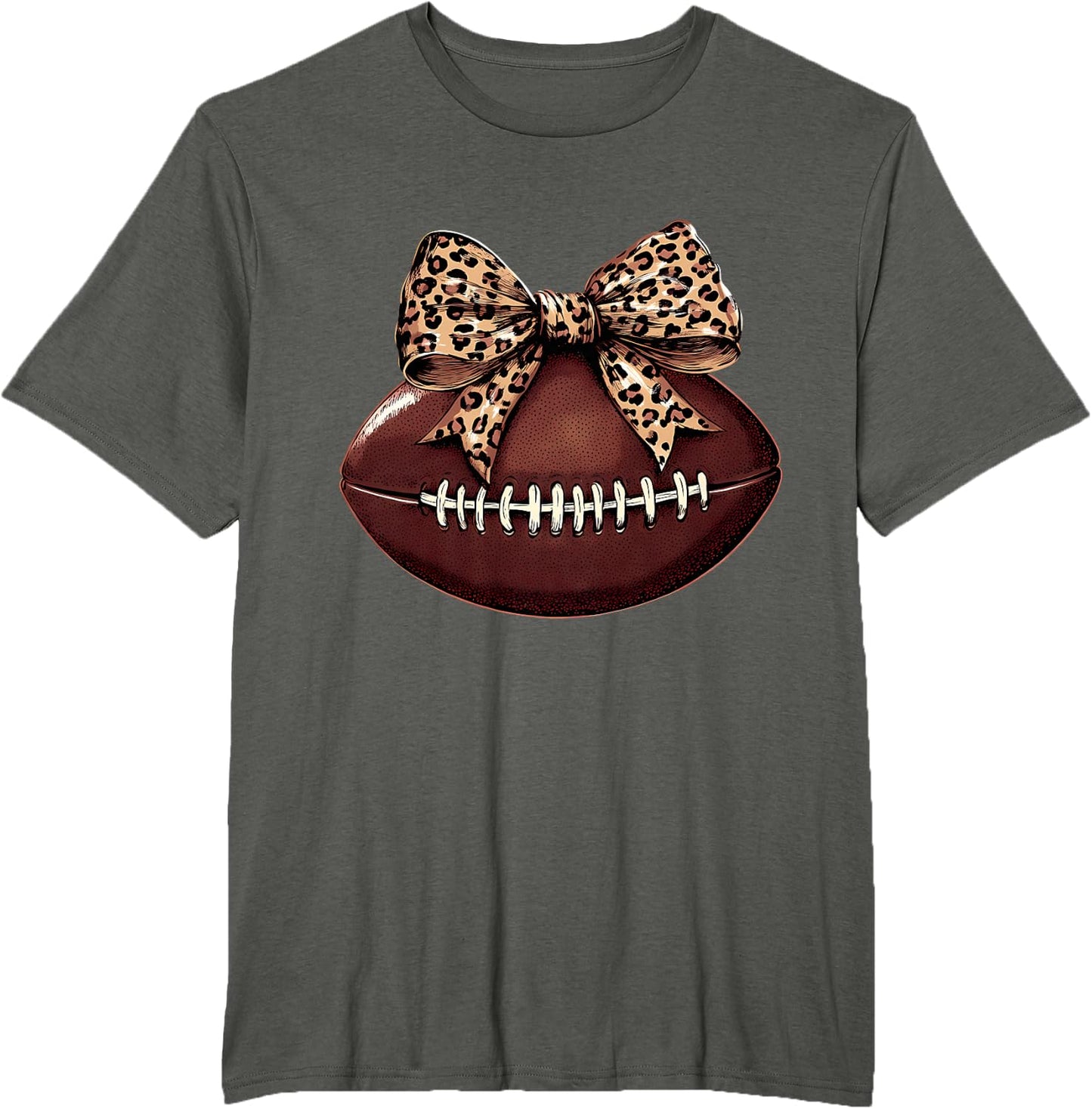 Football Coquette Bow Football Bow Cute Football Mom T-Shirt