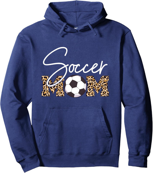 Soccer Mom Leopard Print Ball Pullover Hoodie