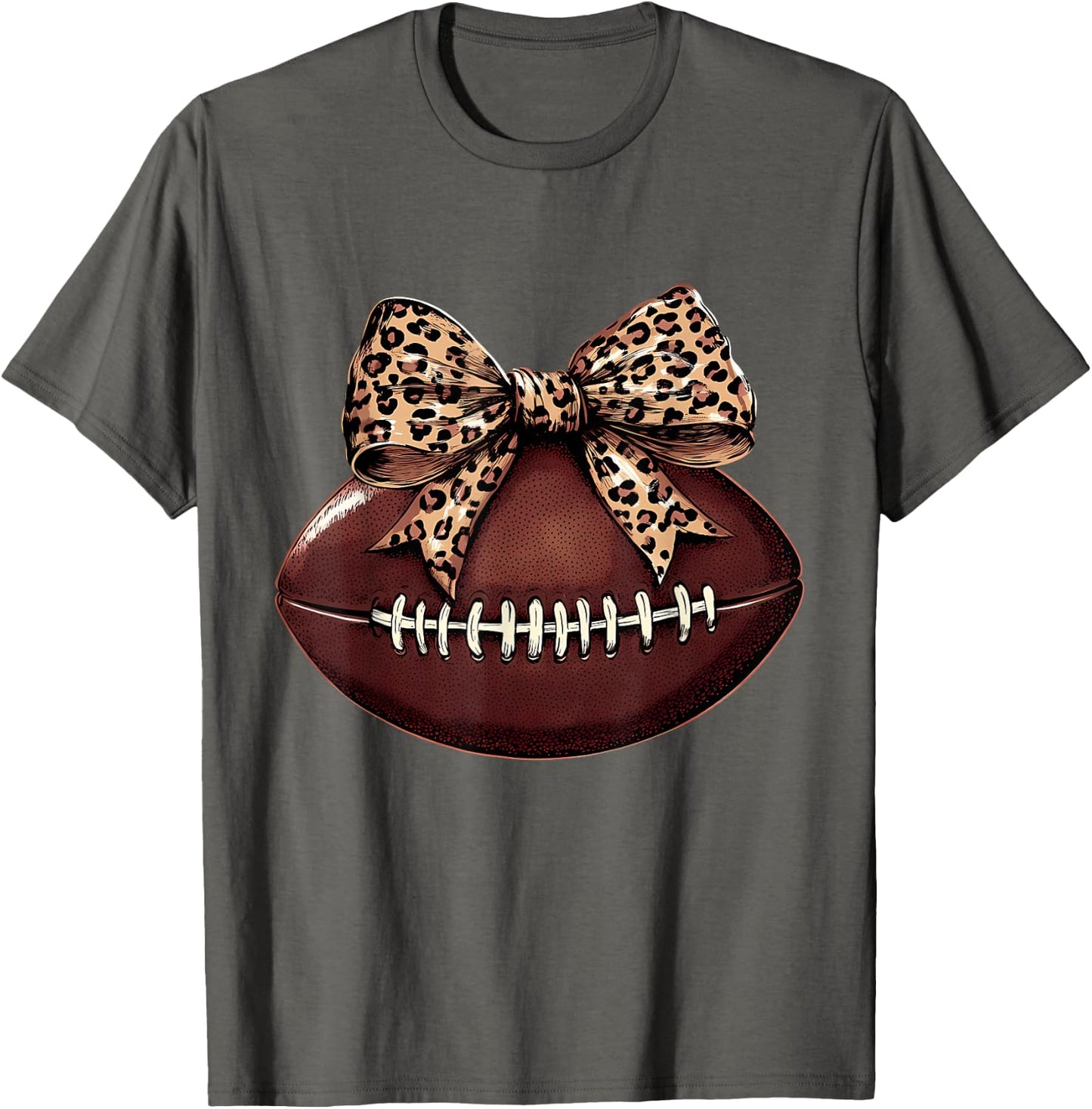 Football Coquette Bow Football Bow Cute Football Mom T-Shirt