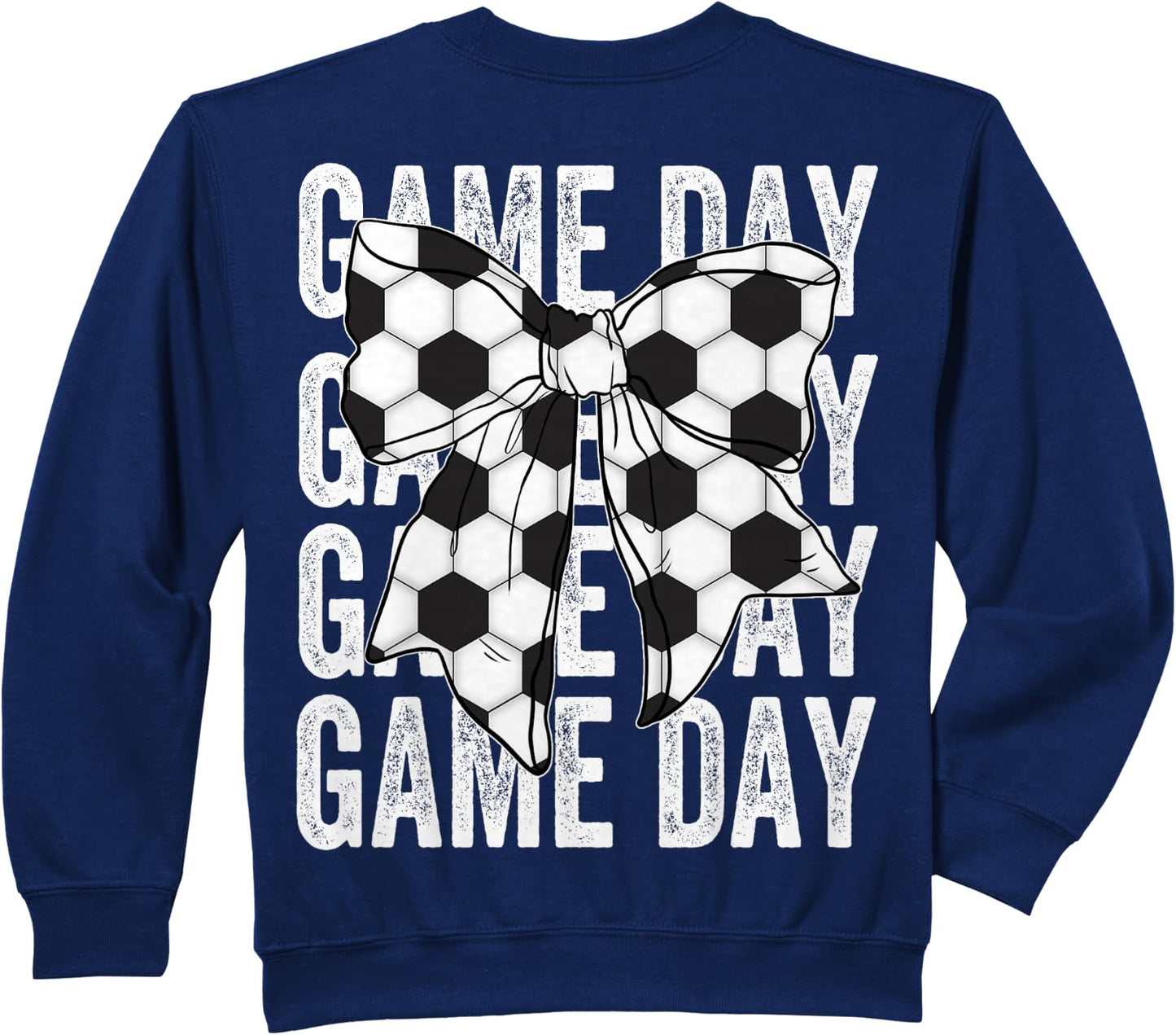 Soccer Bow Game Day Coquette Women Front and Back Print Sweatshirt