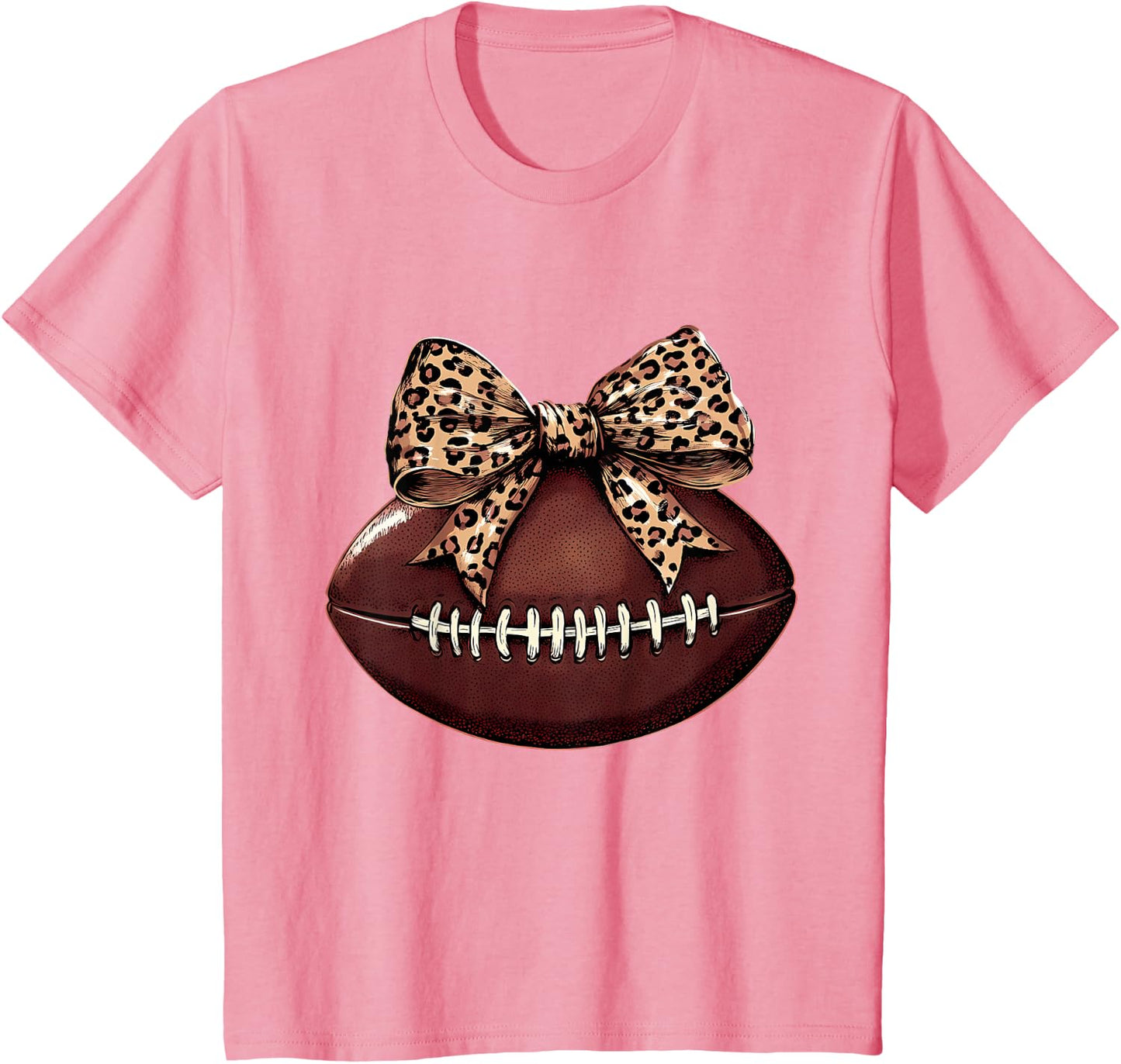 Football Coquette Bow Football Bow Cute Football Mom T-Shirt