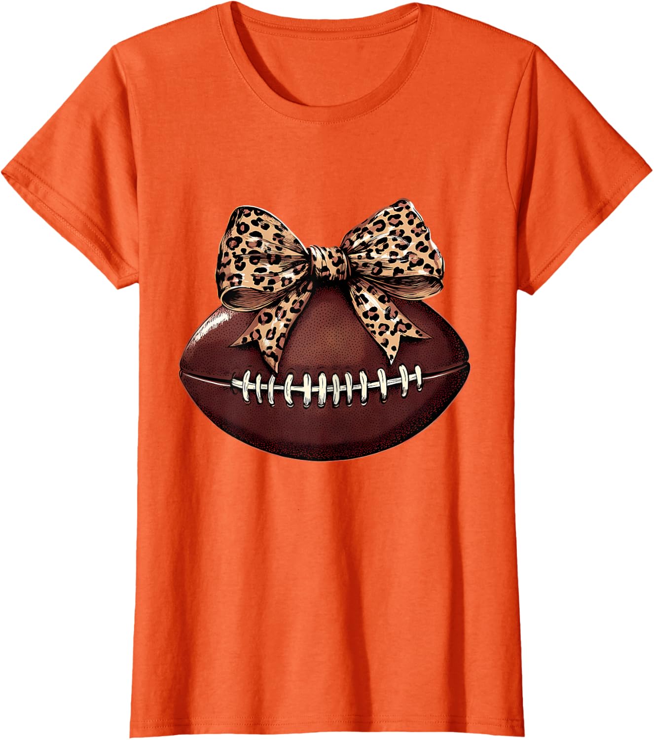 Football Coquette Bow Football Bow Cute Football Mom T-Shirt