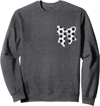 Soccer Bow Game Day Coquette Women Front and Back Print Sweatshirt
