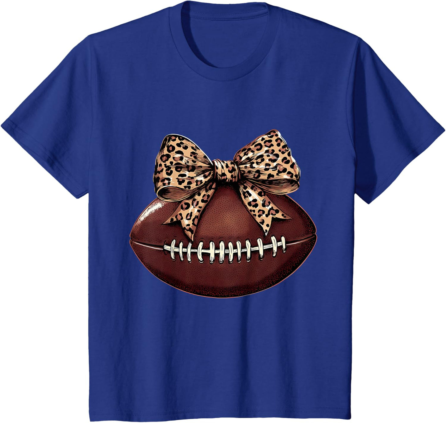 Football Coquette Bow Football Bow Cute Football Mom T-Shirt