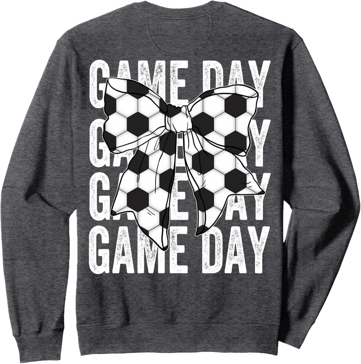 Soccer Bow Game Day Coquette Women Front and Back Print Sweatshirt