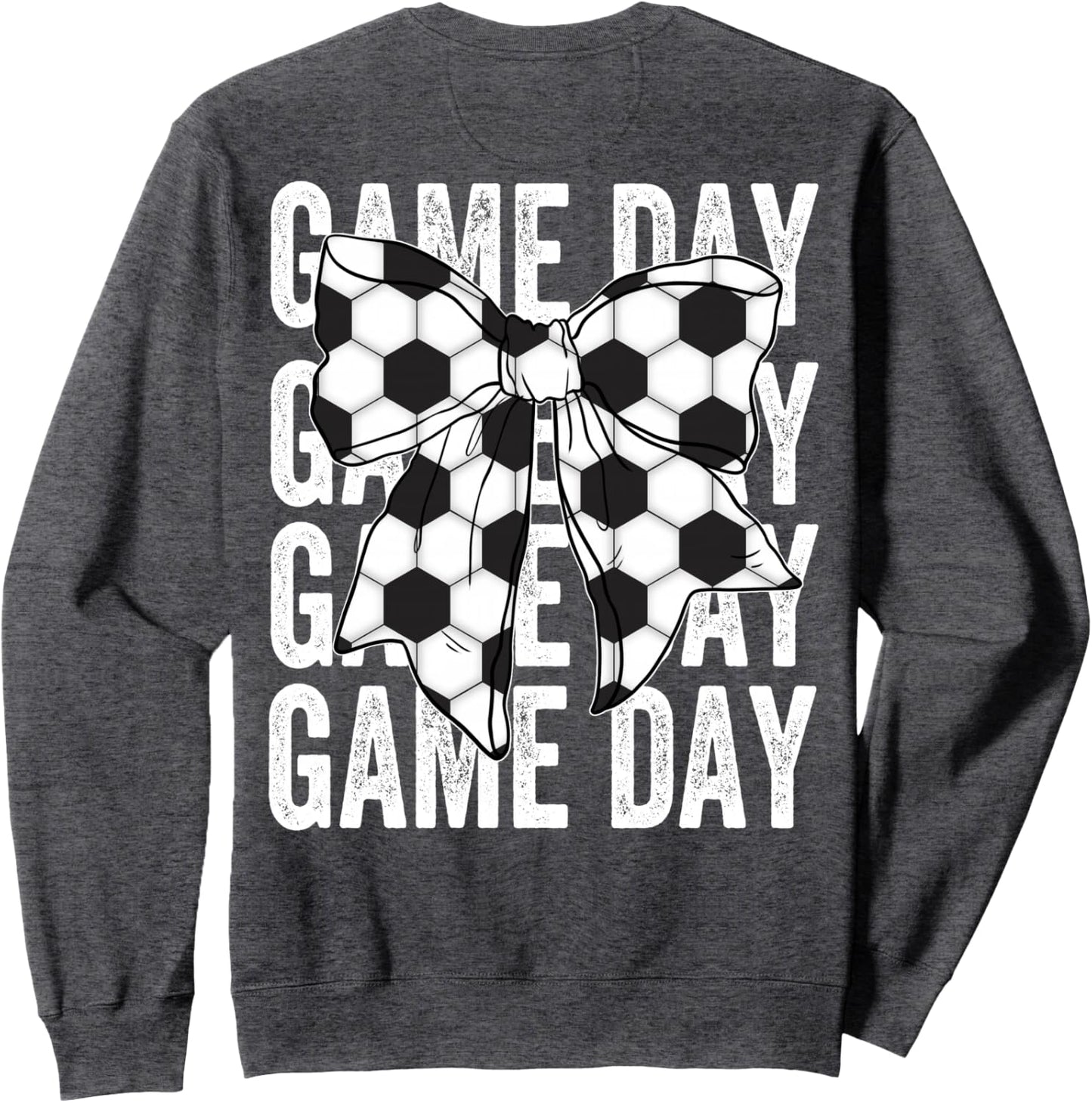 Soccer Bow Game Day Coquette Women Front and Back Print Sweatshirt