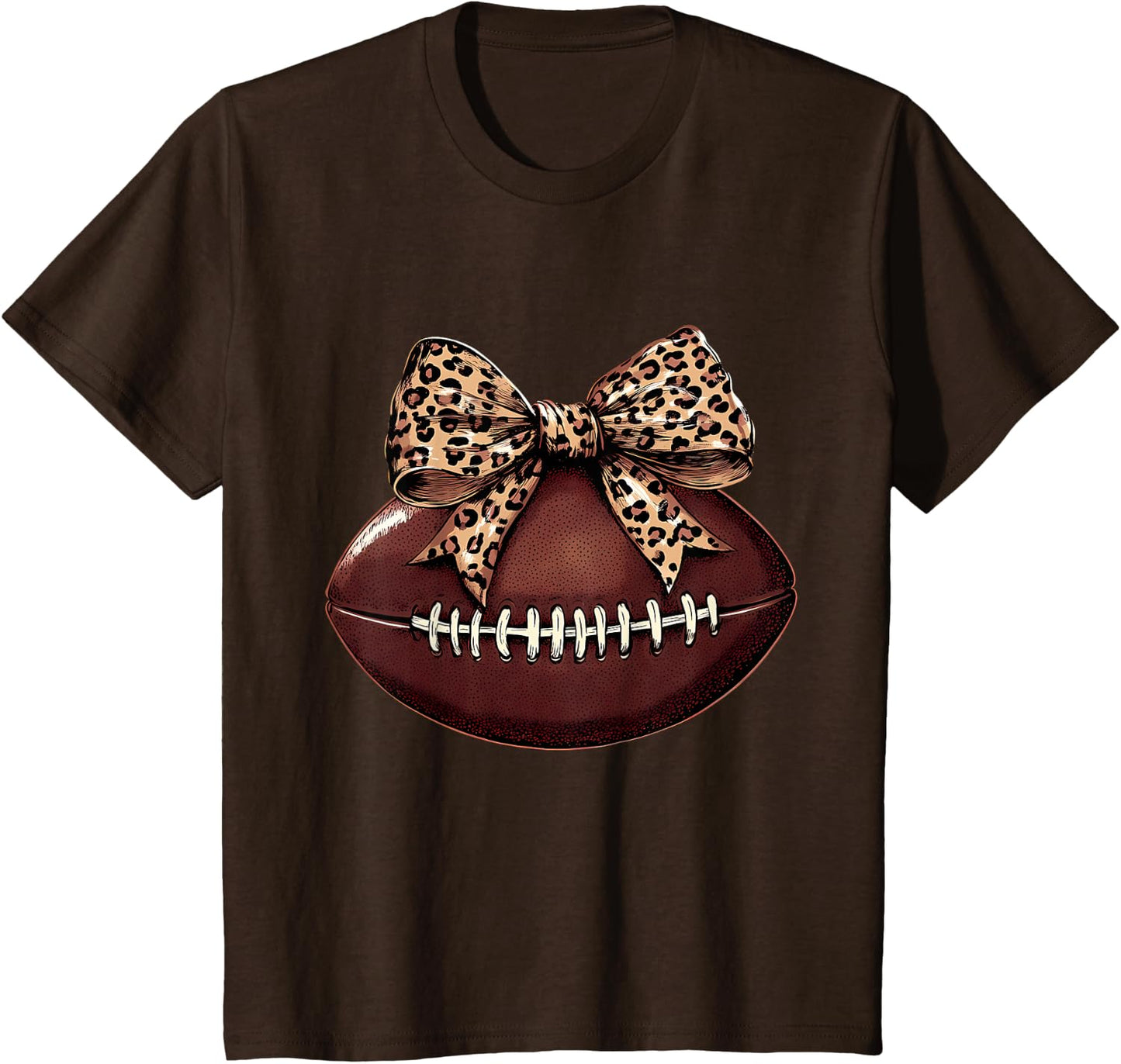 Football Coquette Bow Football Bow Cute Football Mom T-Shirt