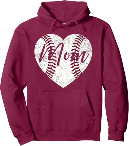 Baseball Mommy Mom Mama Women Wife Pullover Hoodie