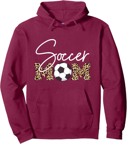 Soccer Mom Leopard Print Ball Pullover Hoodie