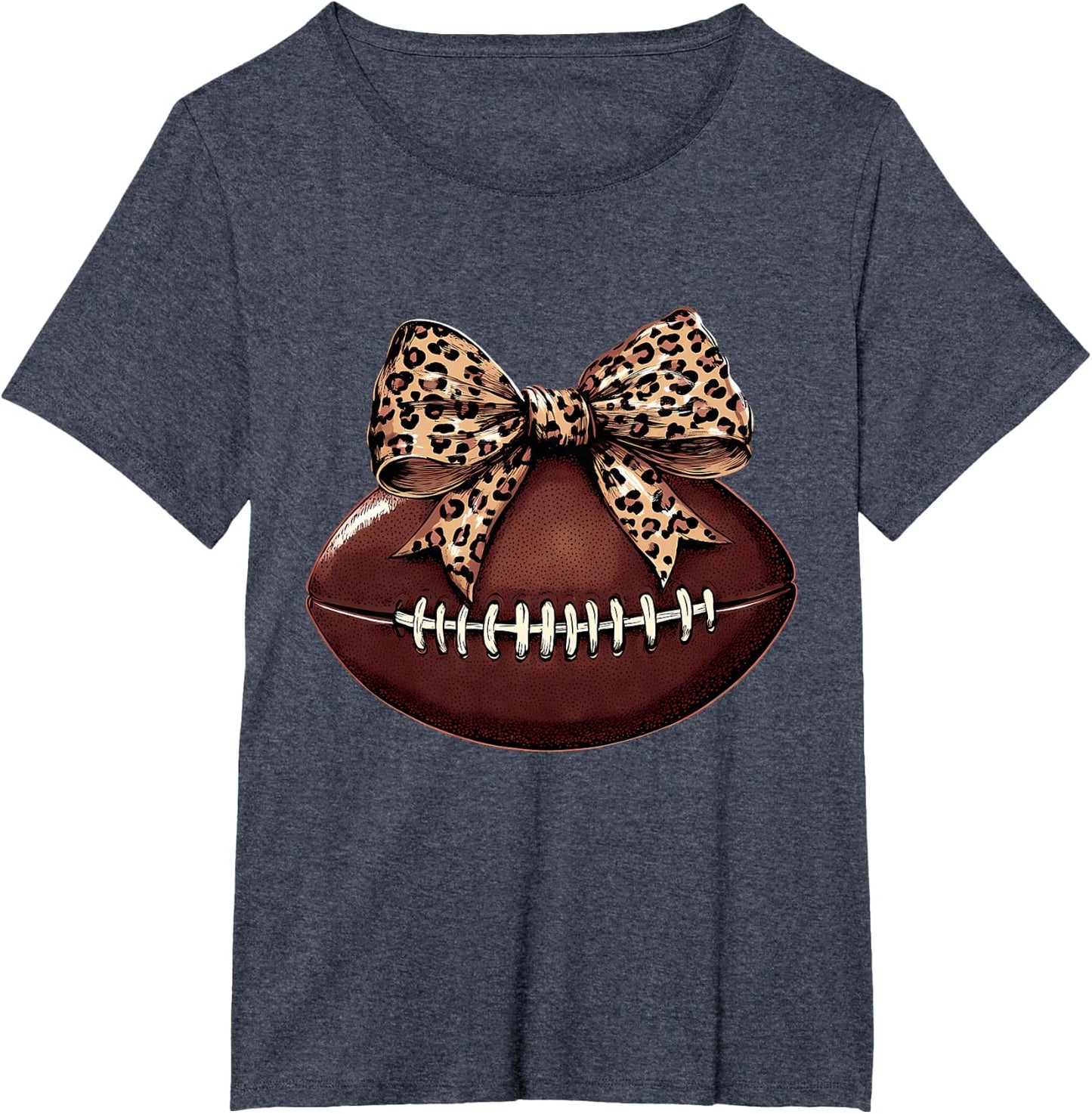 Football Coquette Bow Football Bow Cute Football Mom T-Shirt