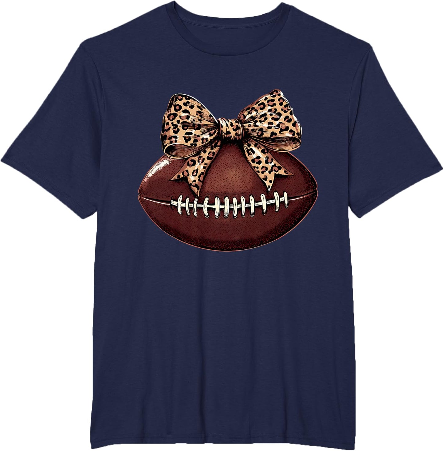 Football Coquette Bow Football Bow Cute Football Mom T-Shirt