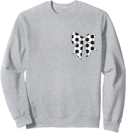 Soccer Bow Game Day Coquette Women Front and Back Print Sweatshirt