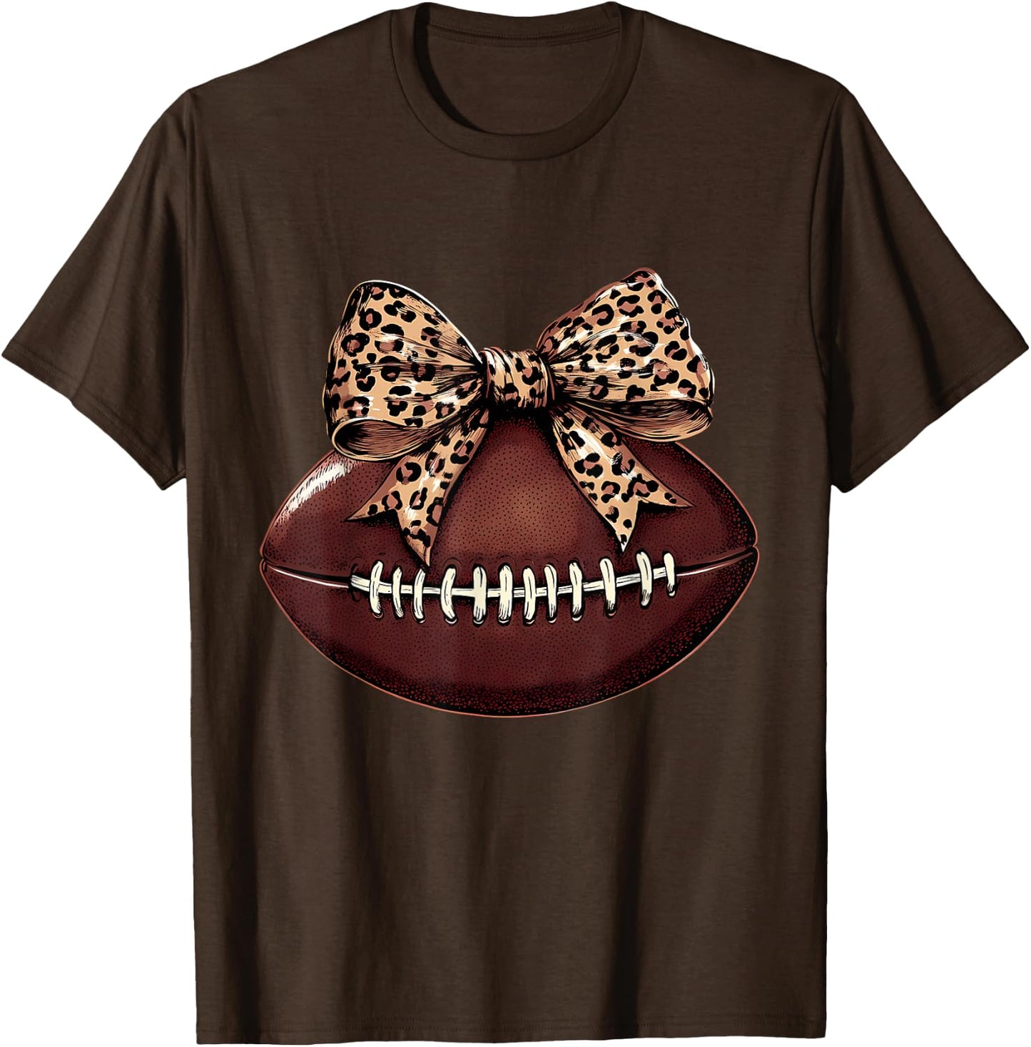 Football Coquette Bow Football Bow Cute Football Mom T-Shirt