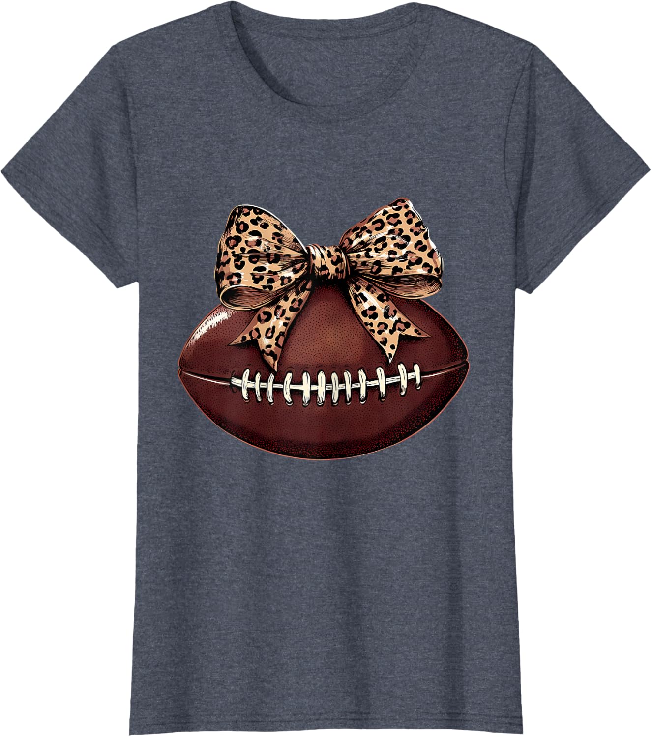 Football Coquette Bow Football Bow Cute Football Mom T-Shirt