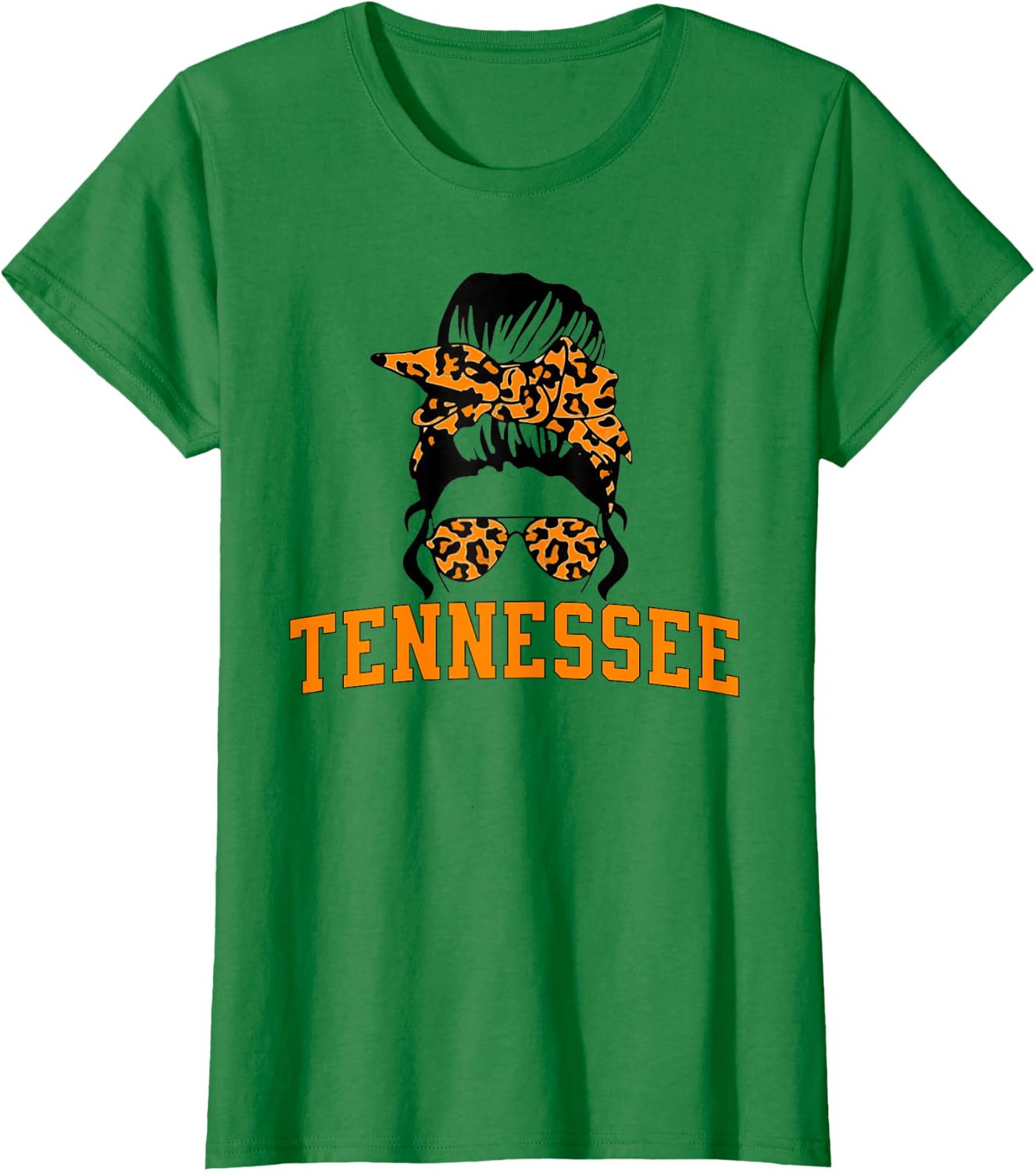 Tennessee State Women's Kids TN Orange Fan Messy Bun Hair T-Shirt