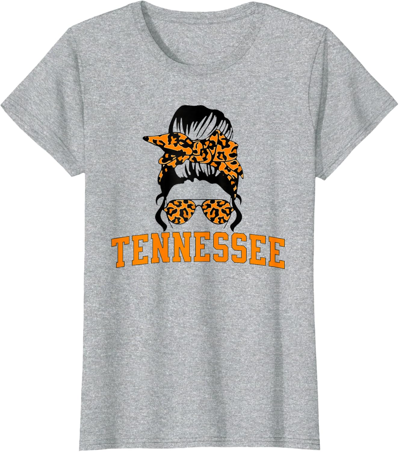 Tennessee State Women's Kids TN Orange Fan Messy Bun Hair T-Shirt