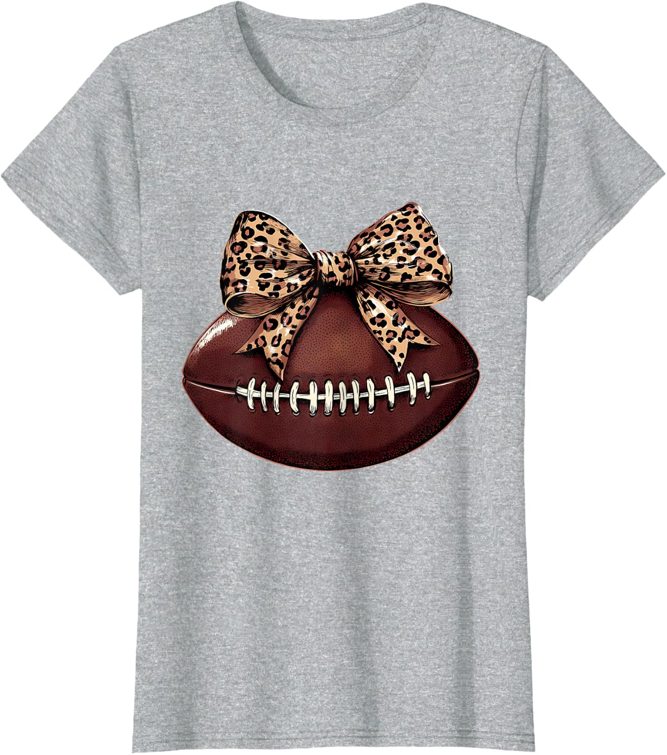 Football Coquette Bow Football Bow Cute Football Mom T-Shirt