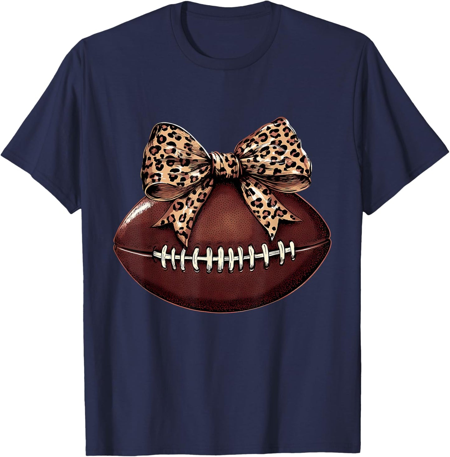 Football Coquette Bow Football Bow Cute Football Mom T-Shirt