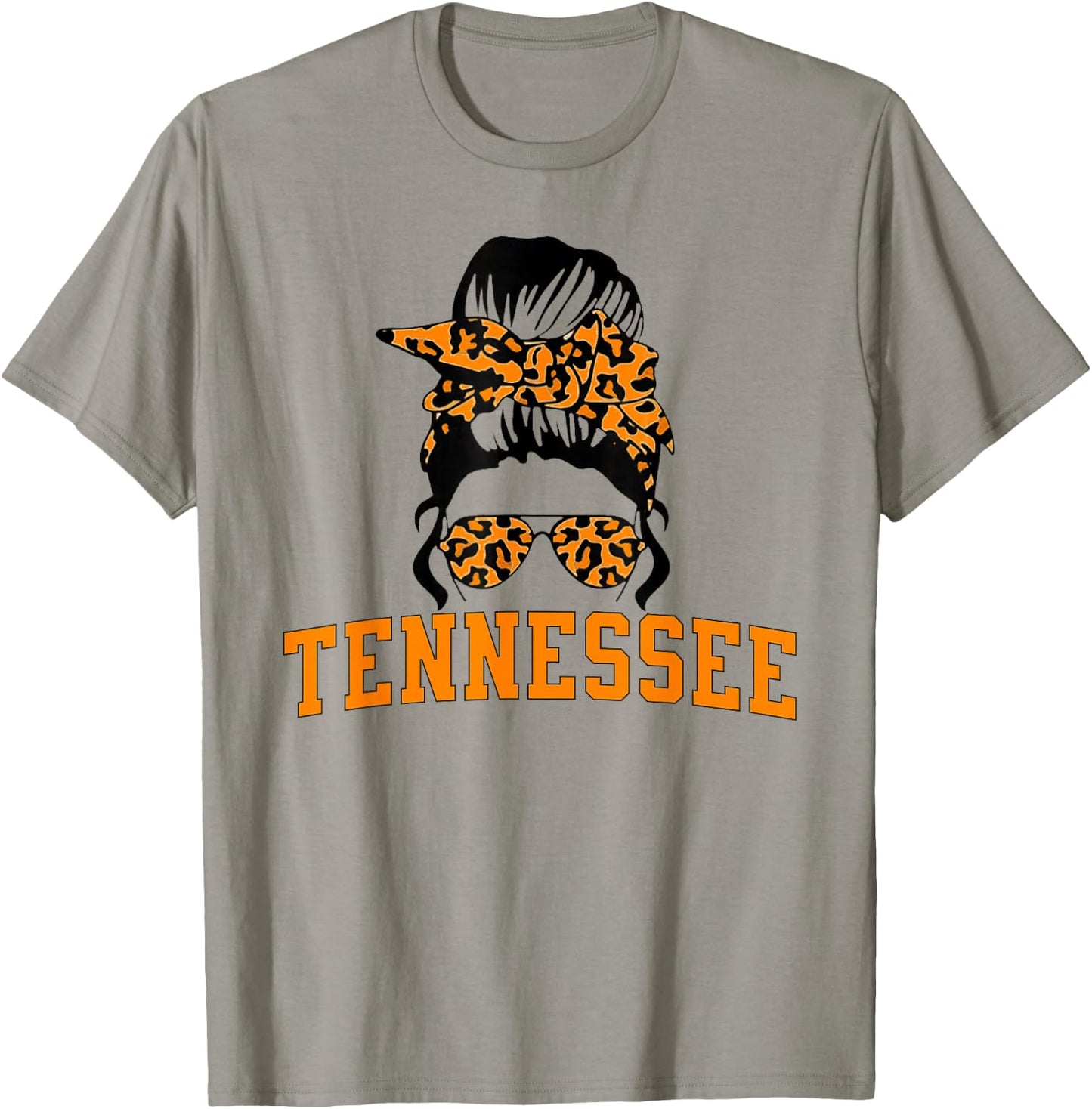 Tennessee State Women's Kids TN Orange Fan Messy Bun Hair T-Shirt