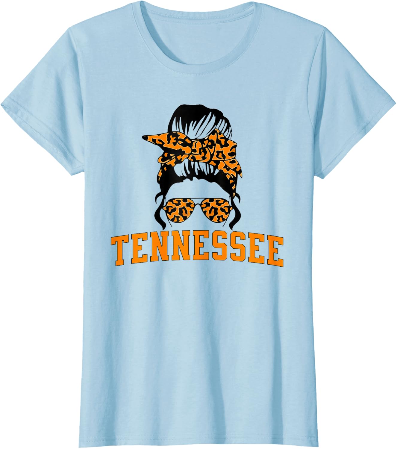 Tennessee State Women's Kids TN Orange Fan Messy Bun Hair T-Shirt