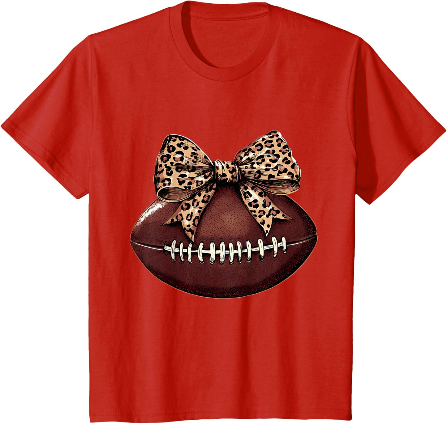 Football Coquette Bow Football Bow Cute Football Mom T-Shirt