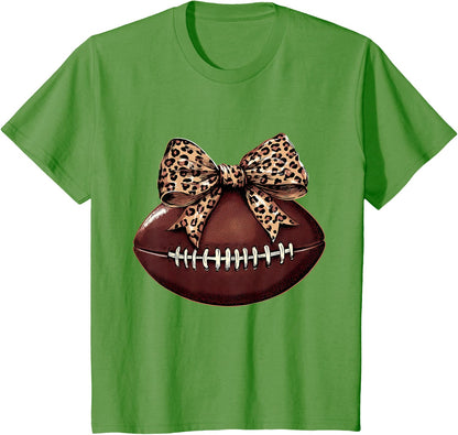 Football Coquette Bow Football Bow Cute Football Mom T-Shirt