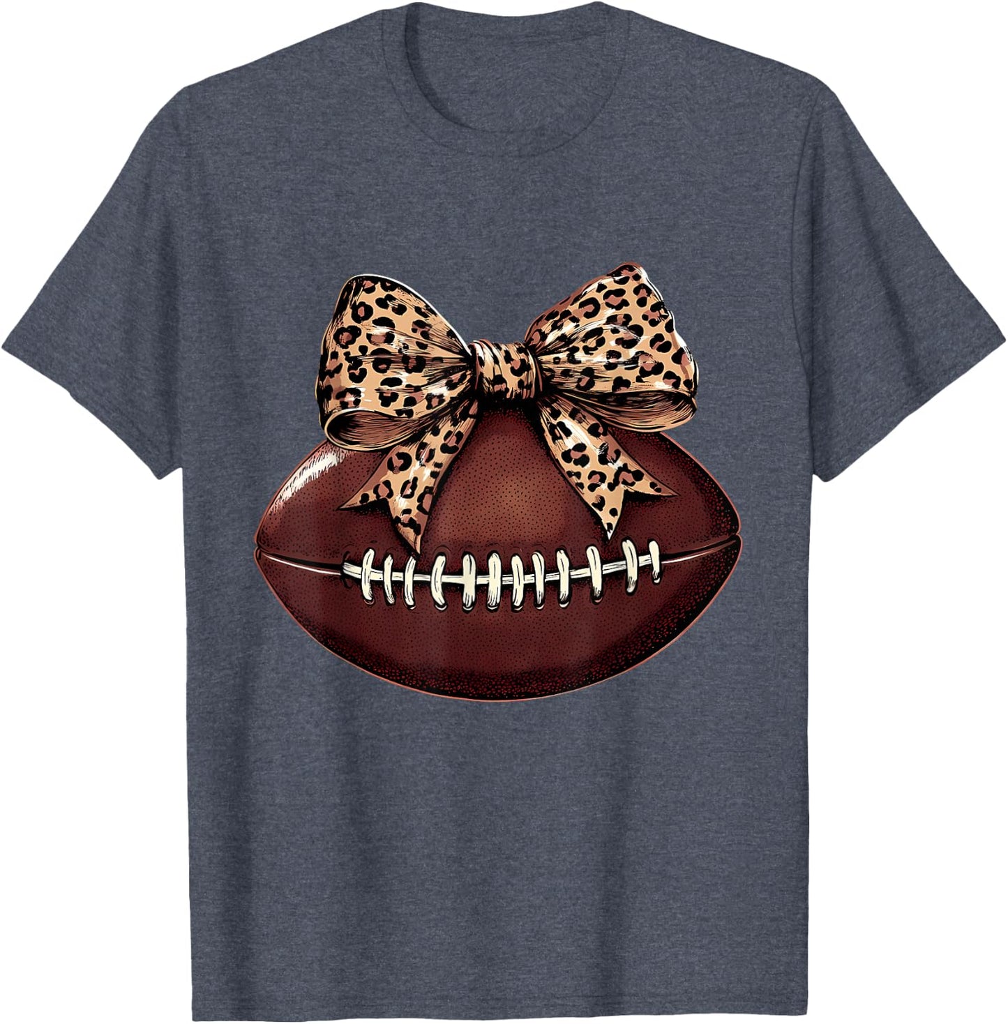 Football Coquette Bow Football Bow Cute Football Mom T-Shirt