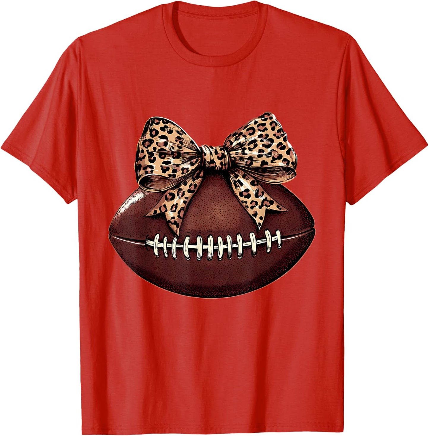 Football Coquette Bow Football Bow Cute Football Mom T-Shirt
