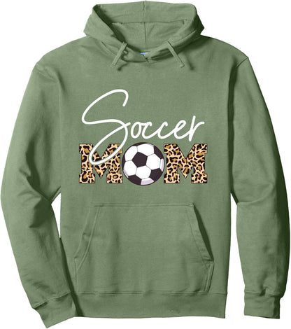 Soccer Mom Leopard Print Ball Pullover Hoodie