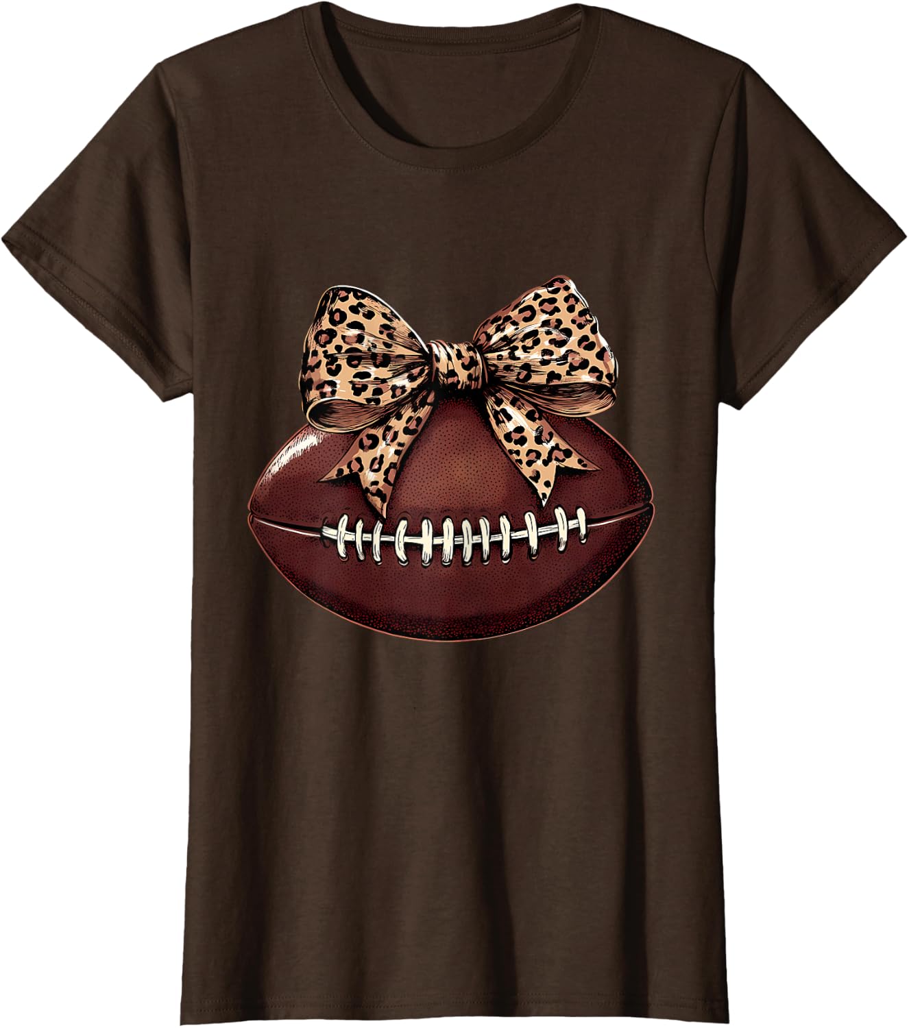 Football Coquette Bow Football Bow Cute Football Mom T-Shirt
