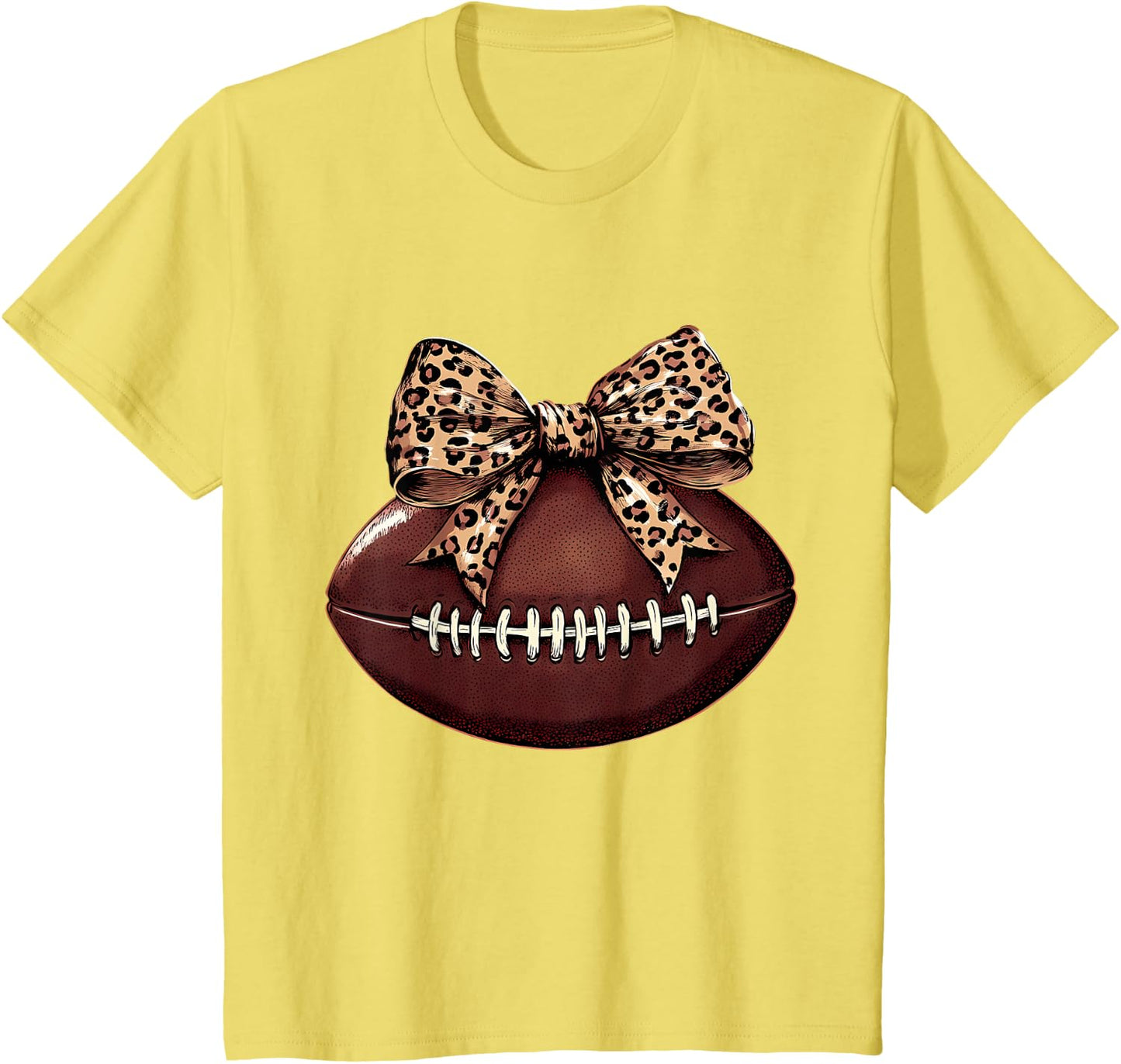 Football Coquette Bow Football Bow Cute Football Mom T-Shirt