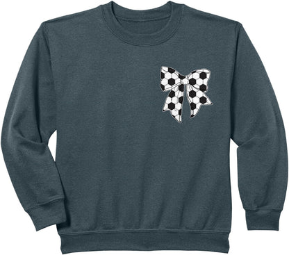 Soccer Bow Game Day Coquette Women Front and Back Print Sweatshirt