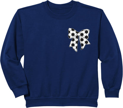 Soccer Bow Game Day Coquette Women Front and Back Print Sweatshirt