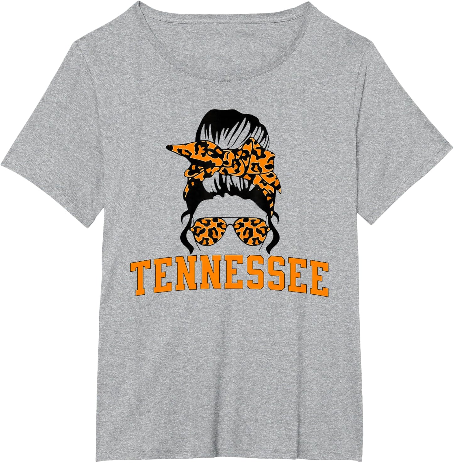 Tennessee State Women's Kids TN Orange Fan Messy Bun Hair T-Shirt