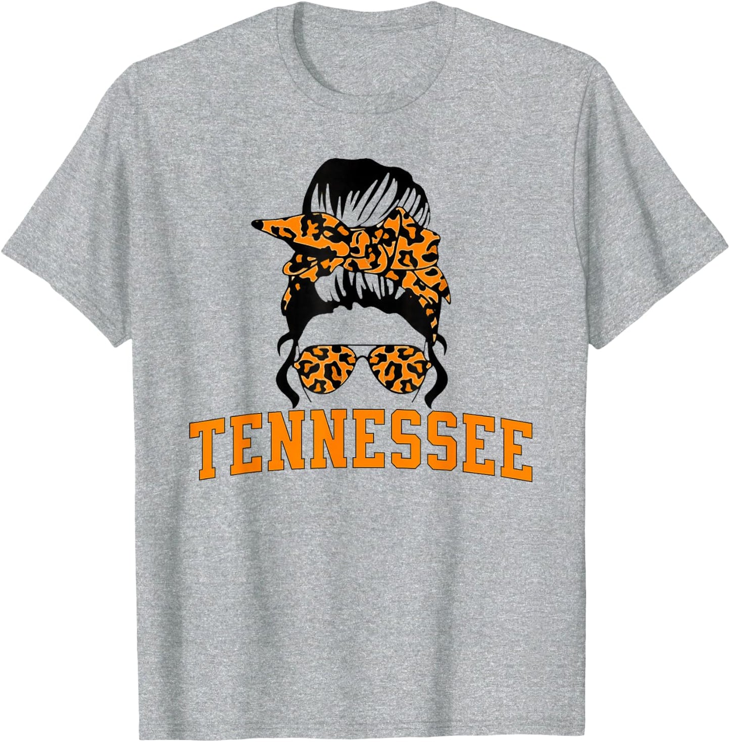 Tennessee State Women's Kids TN Orange Fan Messy Bun Hair T-Shirt