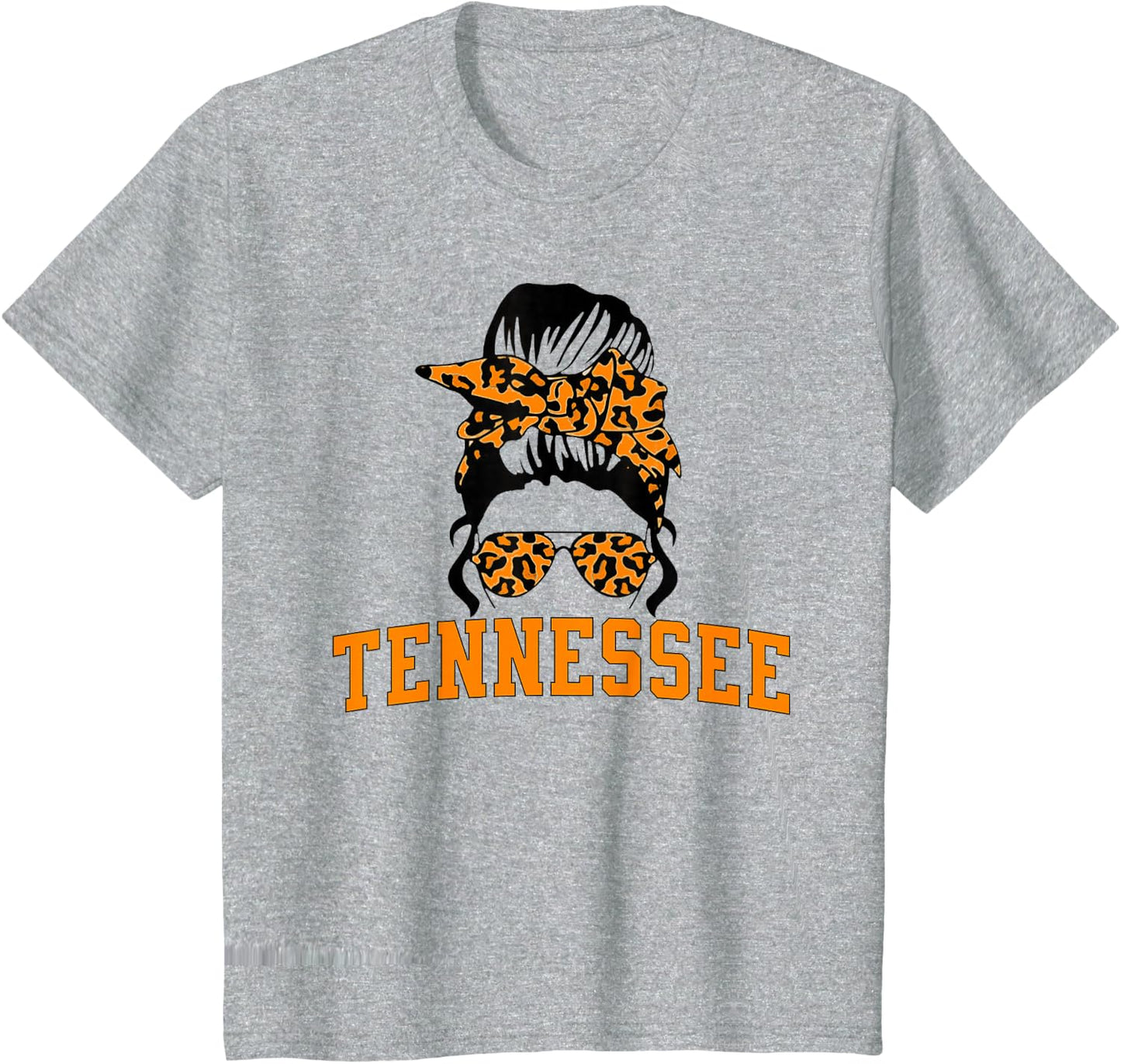 Tennessee State Women's Kids TN Orange Fan Messy Bun Hair T-Shirt