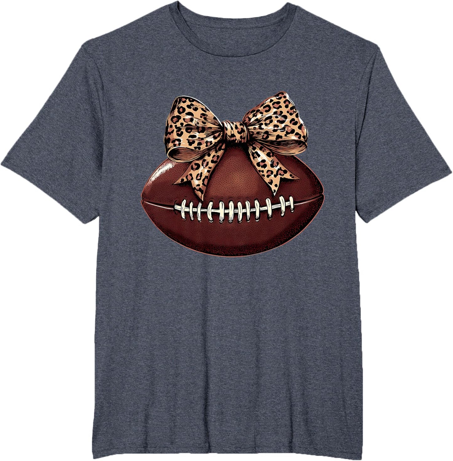 Football Coquette Bow Football Bow Cute Football Mom T-Shirt