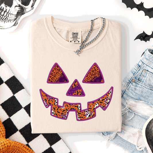 Colorful Jack O Lantern Halloween Retro Vintage Design Print Artwork Comfort Colors Tee