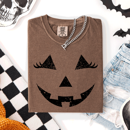 Cute Jack O Lantern Halloween Theme Cozy Silhouette Illustration Seasonal Colorful Edition Comfort Colors Tee