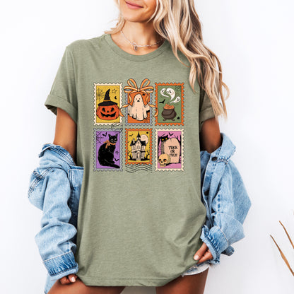 Halloween Ghost Black Cat Pumpkin Witch Classic Spooky Night Edition Graphic Tee