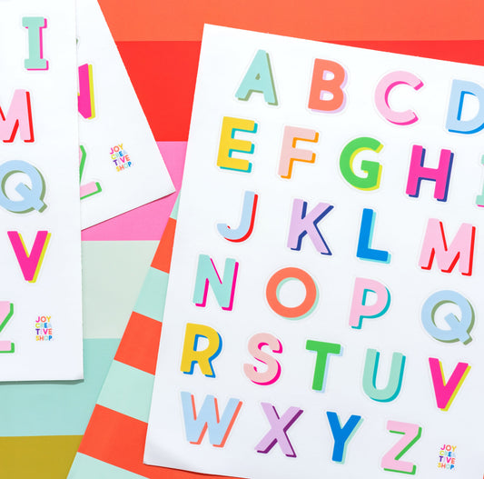 Brights Vinyl Alphabet Stickers - A thru Z