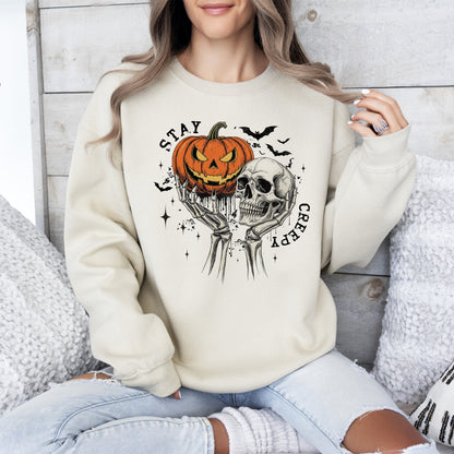What If The Anxious Skeleton Ghost Western Vintage Halloween Spooky Graphic Sweatshirt