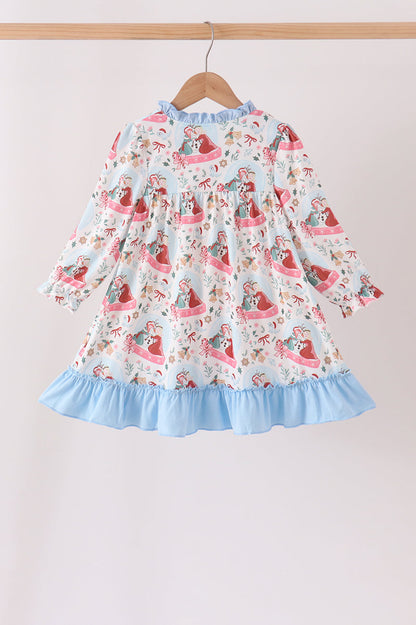 Blue frozen ruffle dress