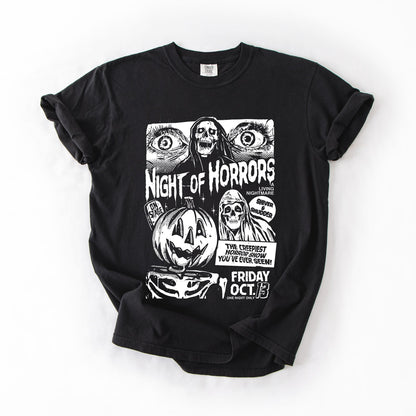 Night Of Horrors Halloween Spooky Scary Witch Midnight Monster Mash Edition Comfort Colors Tee