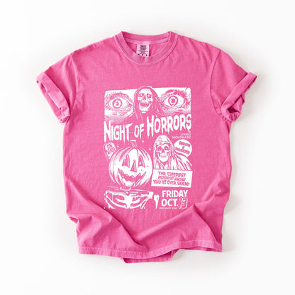 Night Of Horrors Halloween Spooky Scary Witch Midnight Monster Mash Edition Comfort Colors Tee