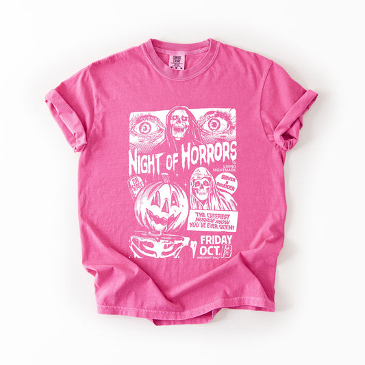 Night Of Horrors Halloween Spooky Scary Witch Midnight Monster Mash Edition Comfort Colors Tee
